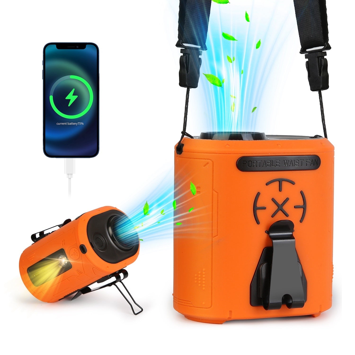 Stay Cool Anywhere with the 5 In 1 Portable Waist Clip Fan for Camping